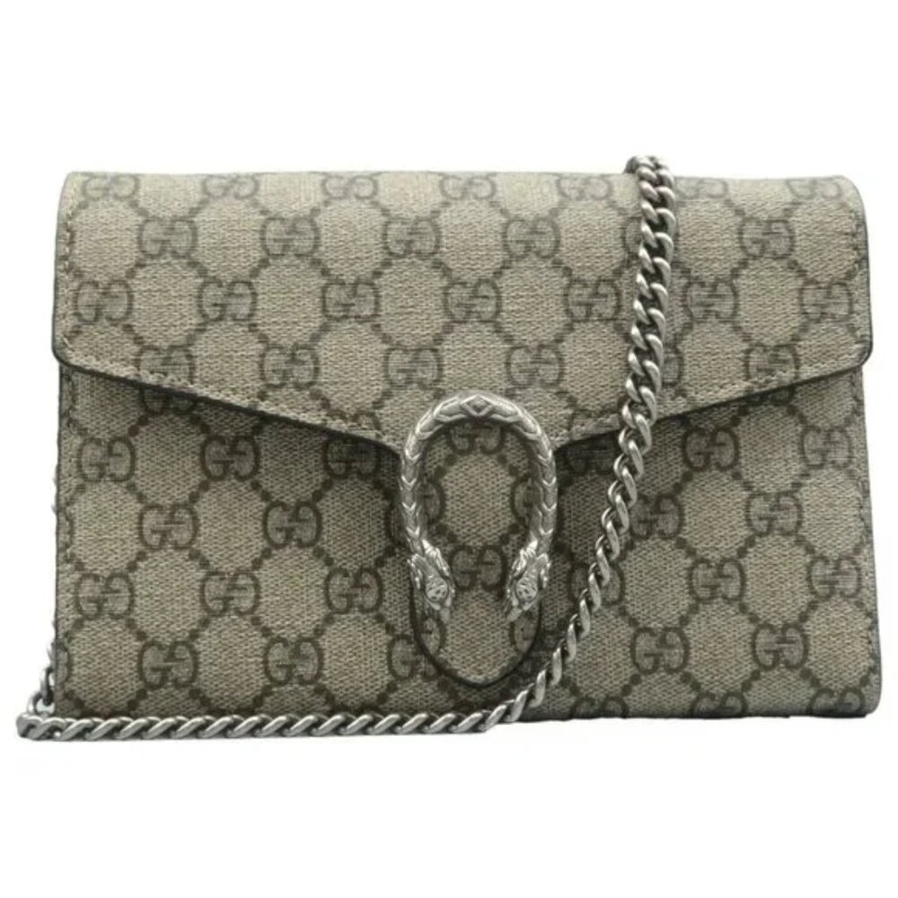 100% Authentic GUCCI Dionysus Brown Canvas Shoulder Bag - Picture 1 of 12